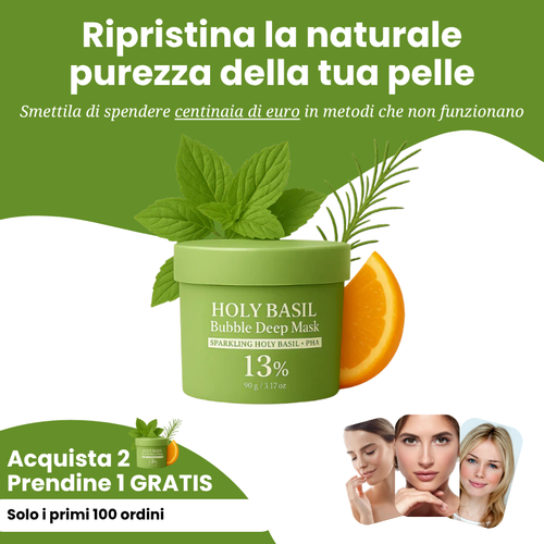 Holy Basil – Maschera Detergente Profonda con Bolle