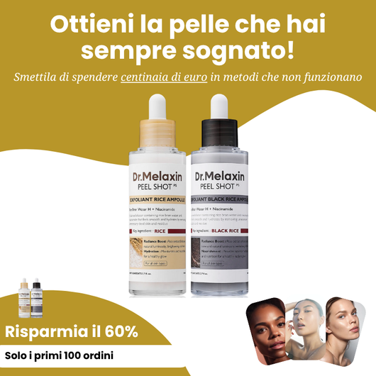 Dr. Melaxin – Duo Ampolle Illuminanti Peel Shot al Riso